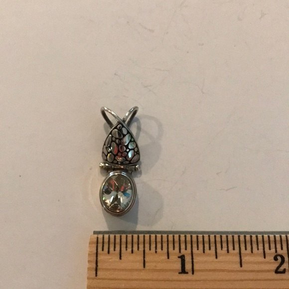Vintage Sarda 925 Sterling Silver Crystal Pendant New Old Stock - Picture 6 of 8